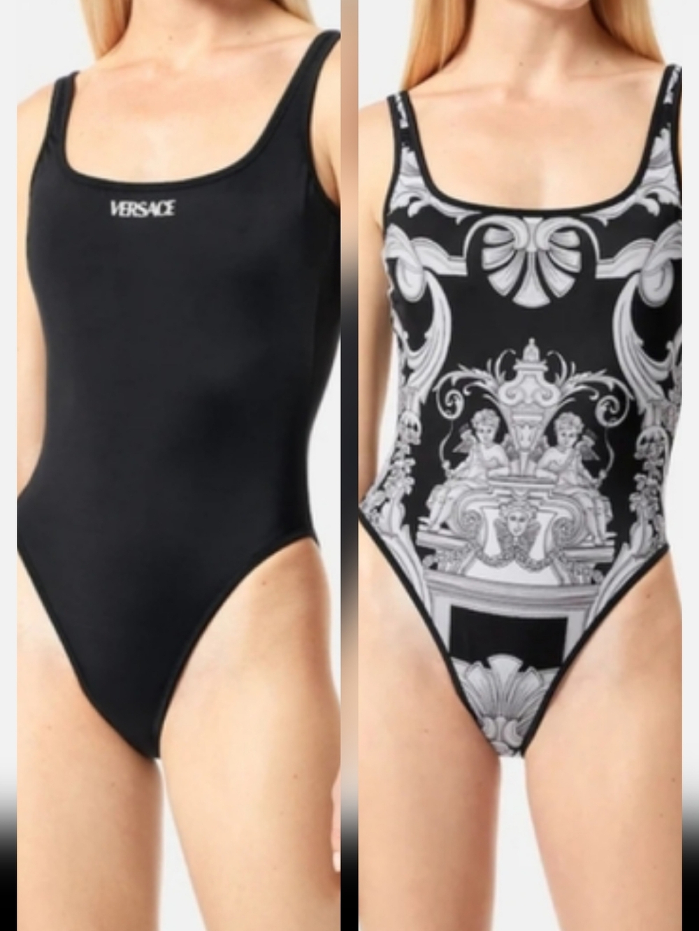 Versace Reversible Black and White Baroque Swimsuit